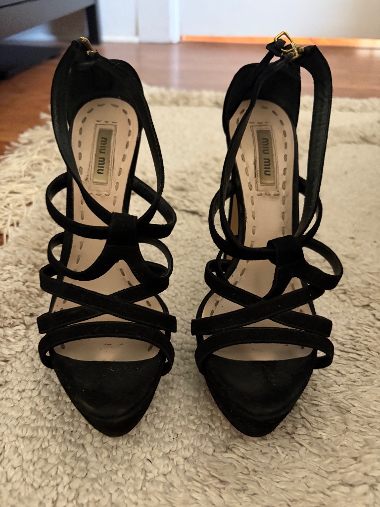 Authentic Miu Miu Suede Heeled Sandals